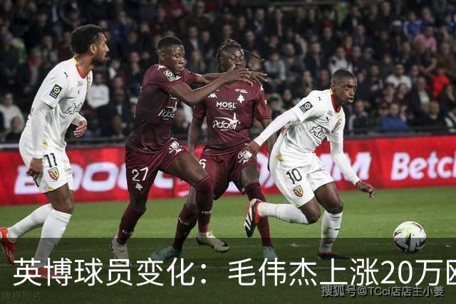英博球员变化：毛伟杰上涨20万欧吕焯毅上涨5万欧，五外援均下跌